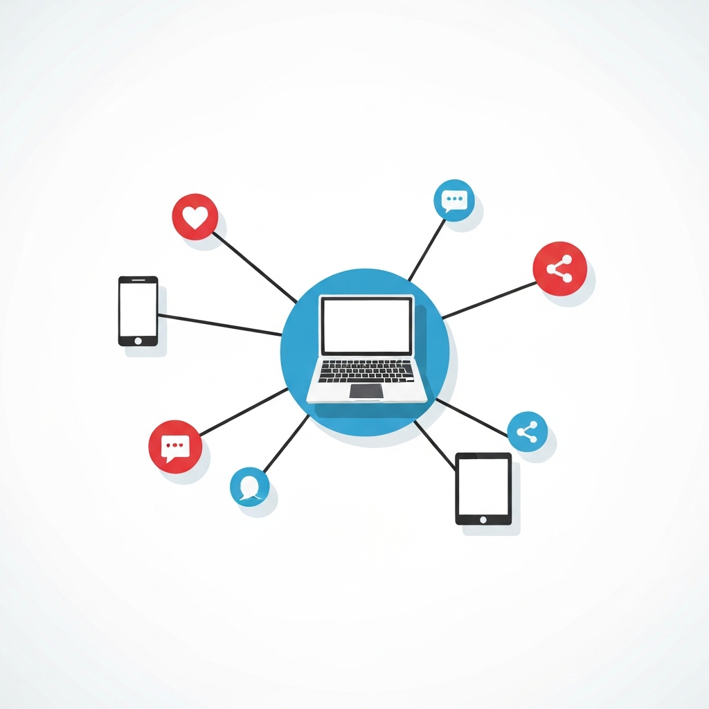 Social media optimization concept illustration