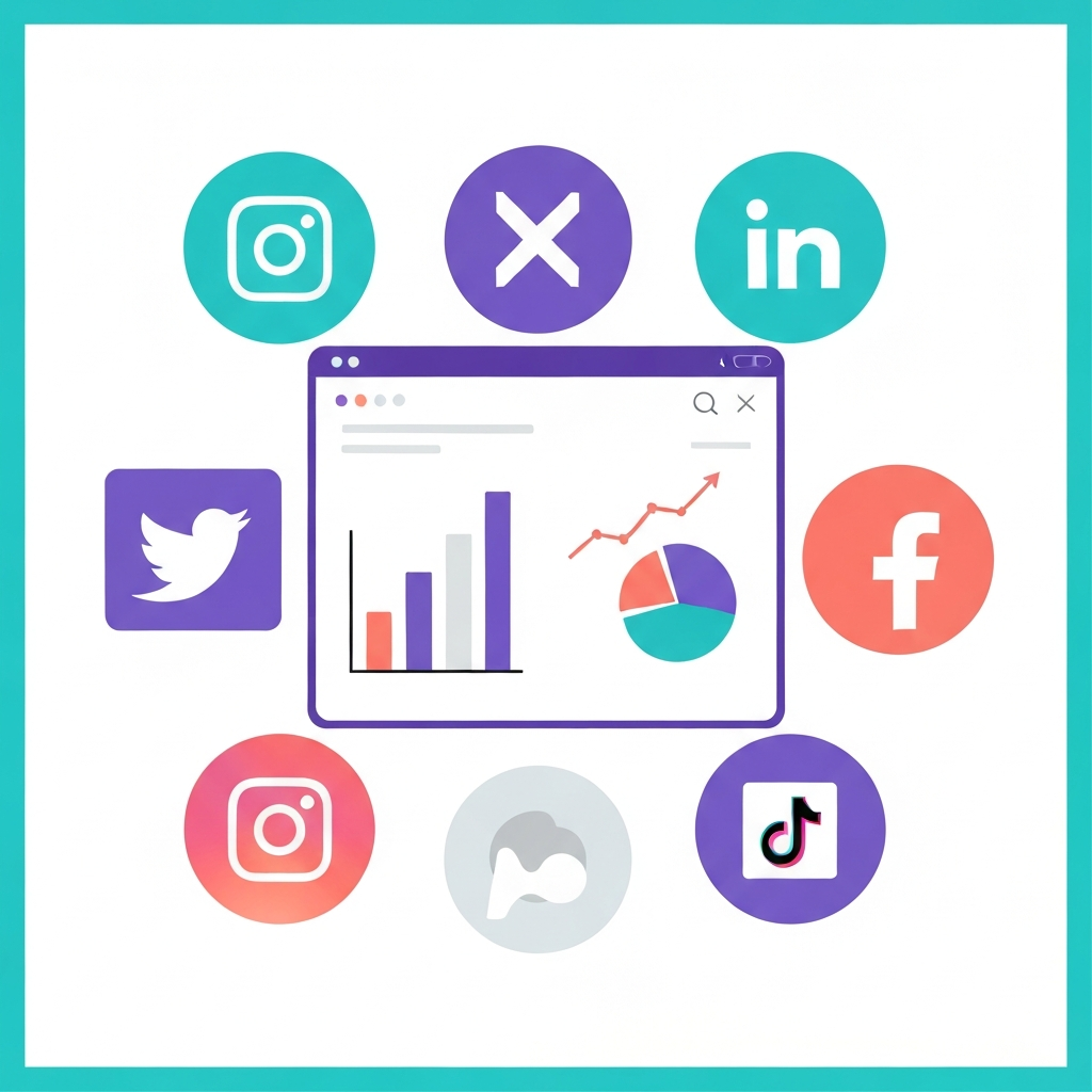 Social media analytics illustration