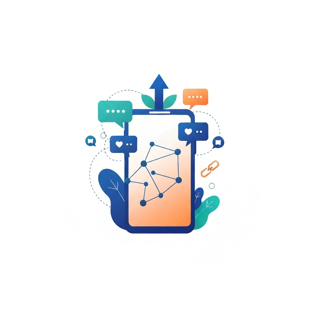 Social media optimization concept illustration